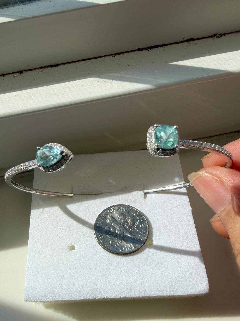 Paraiba Open Cuff Bracelet | 18K White Gold